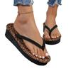 Mode Mode Sommer Gummi Sandalen Flip Flops Damen Leopard Hausschuhe 2024 Neu Damenschuhe Drinnen Draußen Plateau Strand Flache Pantoletten