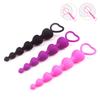 Soft Silicone Heart Beads Anal Plug Big Balls G-Spot Stimulating Butt Plug for Couples Adult Sexy Anal Masturbator Anus Toys
