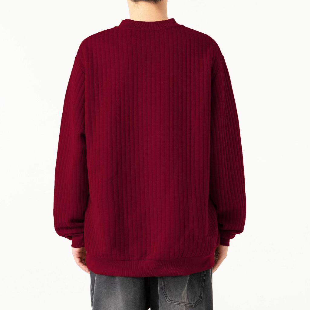 Men's Half-High Collar Button-Down Knit Pullover Sweater for Autumn/Winter