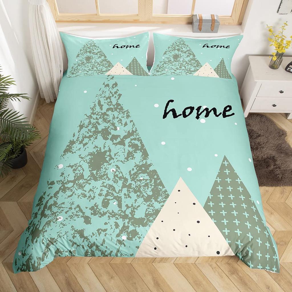 Vintage Flower King Full Queen Duvet Cover Retro Pink Floral Comforter Cover Rose Green Leaves Bedding Set Polyester Quilt Cover