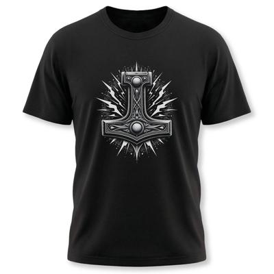 Mjolnir T-Shirt | Thor Heathen Hammer Graphic Tee | Symbolic Design Shirt