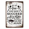 1pc Vintage Aluminium Signs Bathroom Posters Decor Restroom Retro Plaque Plates Wall Art Room Decoration for Bathroom 8x12 Inch