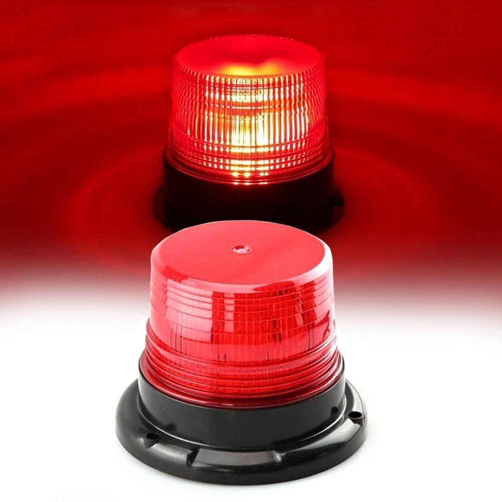Magnetic Base Warning Light Blue Amber Red Flashing Beacon New LED Strobe Light Universal