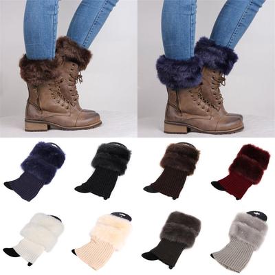 New Fashion Accessories Leg Warmer Cuffs Toppers Trim Fur  Crochet Knit Boot Socks