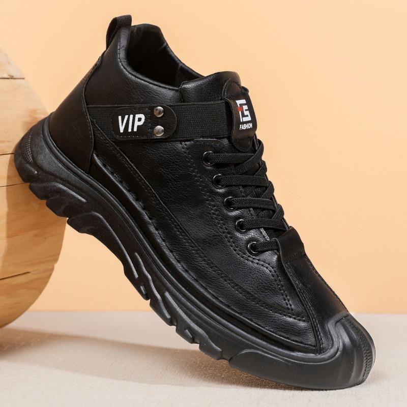 

Men s shoes single cotton outdoor casual sports shoes leather surface warm and velvet light thick-soled tooling boots men 39