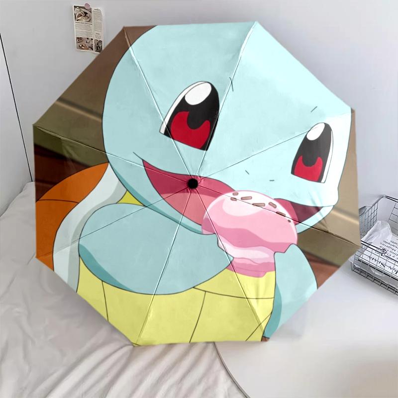 

Cute Squirtle pattern, automatic folding umbrella, portable and foldable design, 8 ribs, a Christmas or birthday gift.