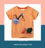 Excavator Cartoon Print Kids' Round Neck Short Sleeve T-shirt for Children and Teens 2026