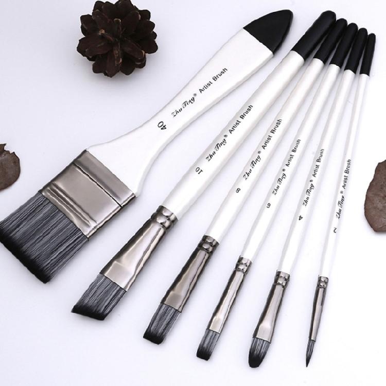 6 Pcs/Set Fine Tip Paint Brush Nylon Hair Painting Brush Artist Paint Brush Acrylic Paint Brush Drawing Supplies