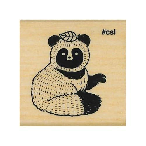 Kodomonokao N I Love Stamp Ezo Raccoon Dog Japanese Wooden Rubber Stamp 1533-051