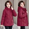 2025 Winter New Plus-size Women's Cotton Jacket High-end Embroidered Short Hooded Cotton Jacket