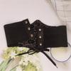 Western Styles Black Corset Leather Belt Women Gothicism Styles Waistband for Women Fashion Accessory
