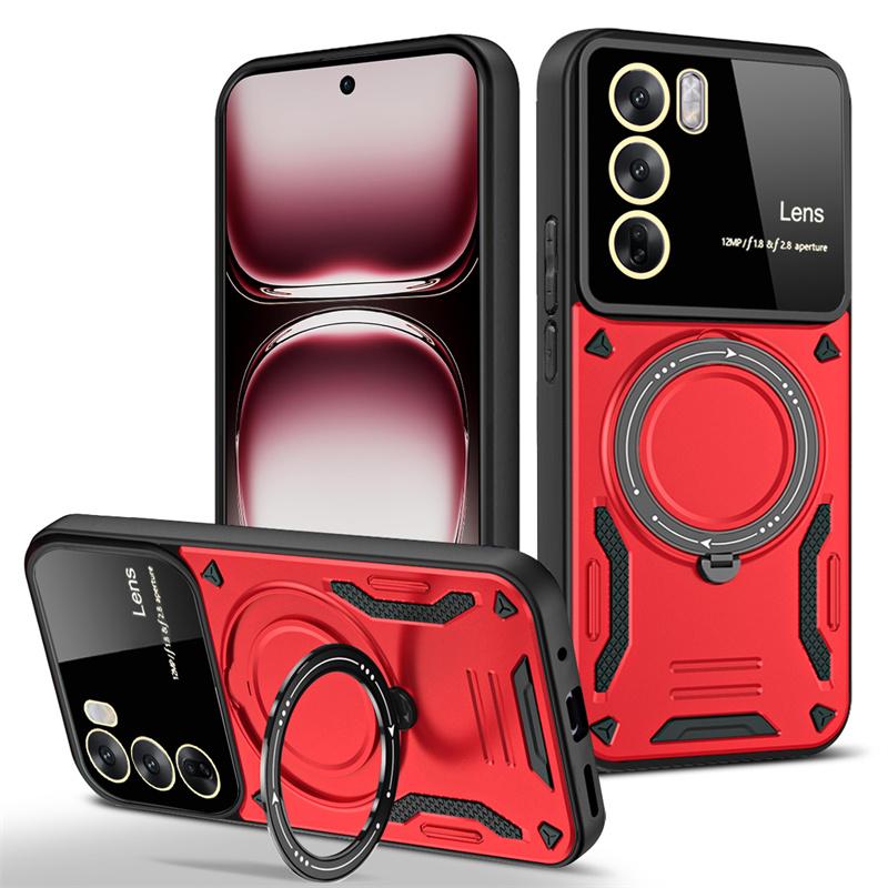 For OPPO Reno 12 Pro 5G Case Shockproof Armor Magnetic Phone Cases for Reno 12Pro Reno12 Pro 5G Stand Holder Ring Back Cover