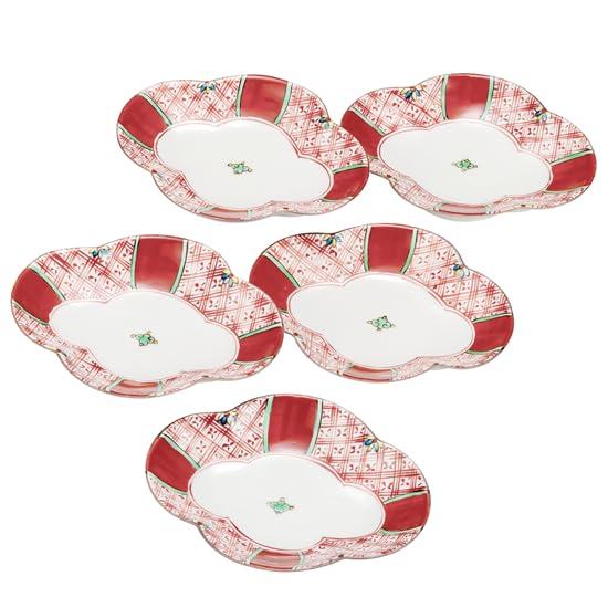 

Iwataya Plate Set Akae Futabato Kiln Kutani-yaki Kutani-yaki (No. 6) K8-155