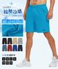 Gopune Men's Running Shorts Quick Dry Sweat Wicking Zipper Pockets Sports Gym Soccer Tennis Marathon Hiking Half Pants 01 Blue Size 2XL