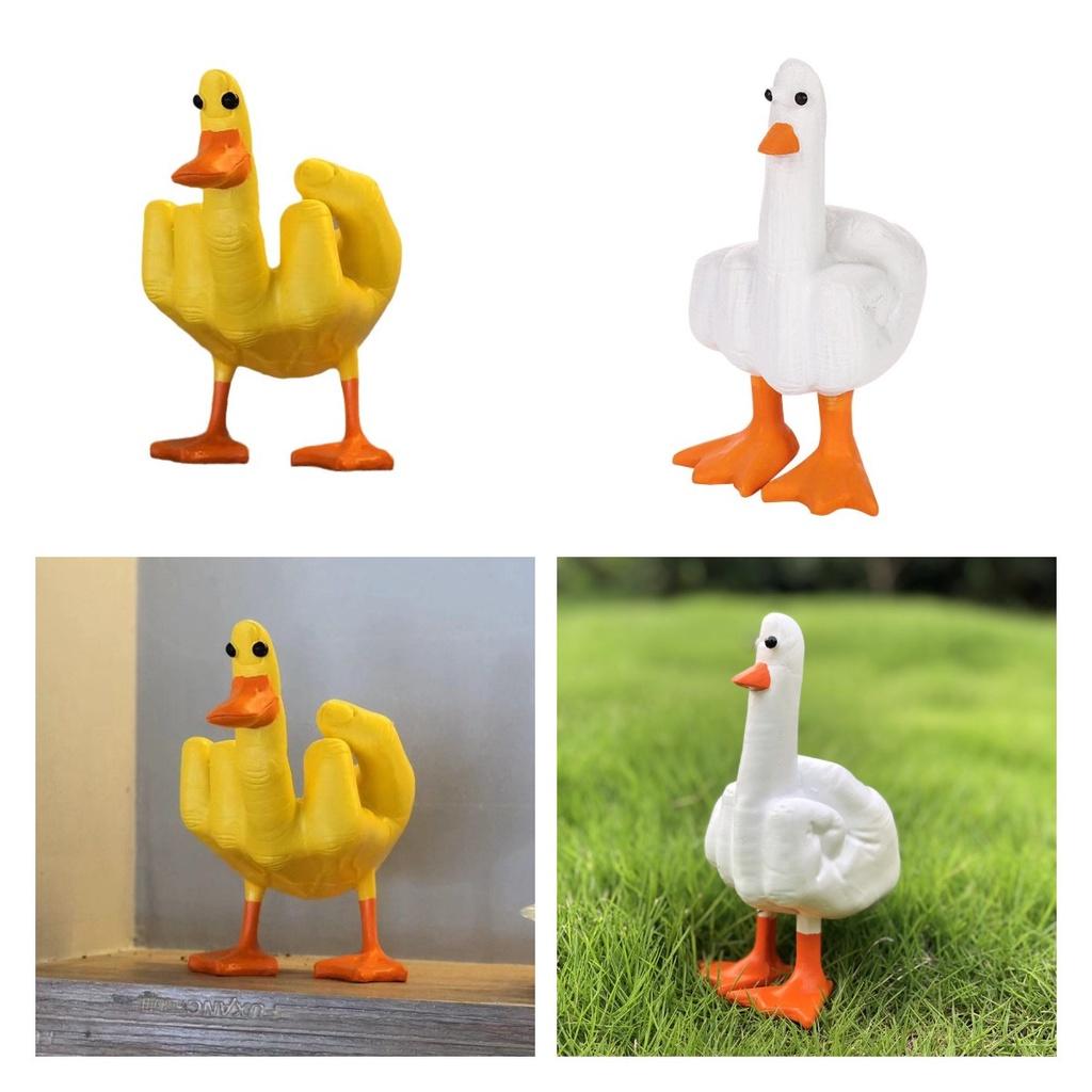 Lustige Ente Wohndekor Harzmaterial Cartoon-Stil Niedlich Kreative Dekoration Figuren)