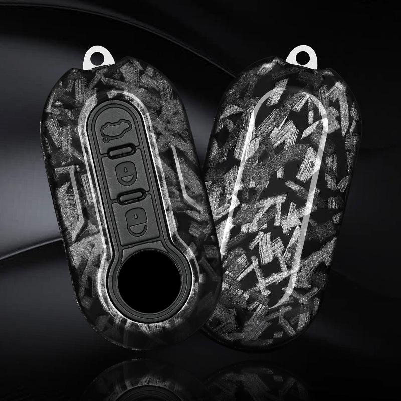 New Abs Carbon Fiber Car Key Cover Case Shell For Fiat 500 Ducato Panda 500L Punto Lancia Musa For Citroen Keychain Accessories