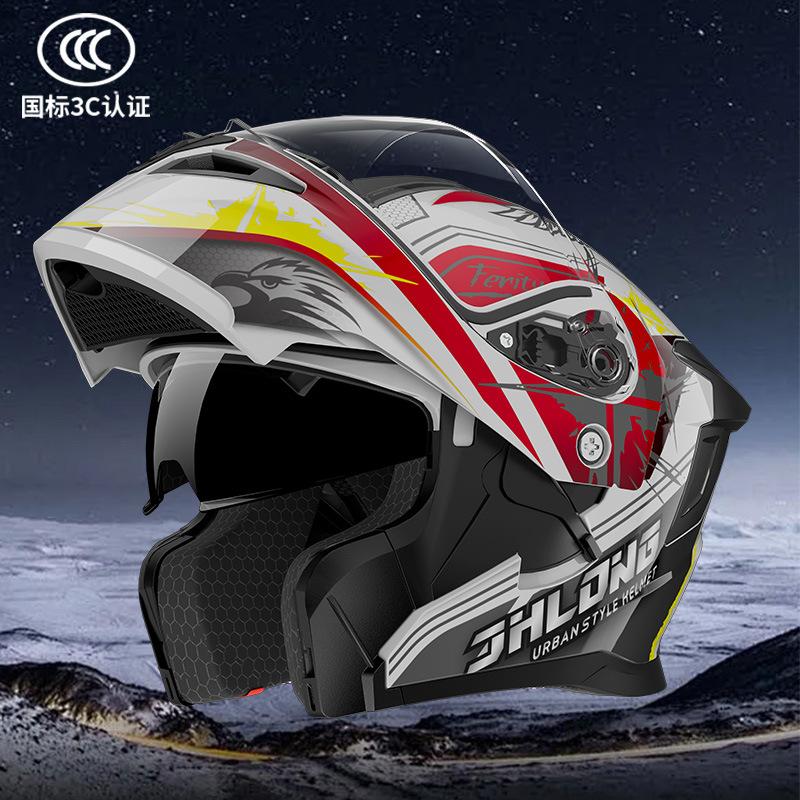 Electric motorcycle helmet, peel-off helmet, unisex all-season winter warm full helmet
