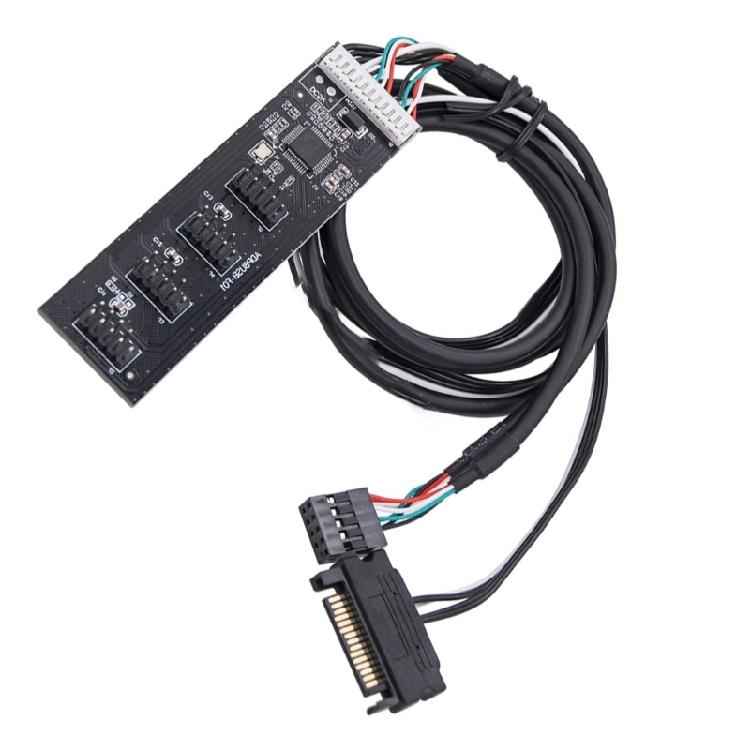 Motherboard 9 Pin USB Header Splitter Male 1 to 4 Extension Splitter Cable Desktop Card 9Pin USB 2.0 Connector Adapter