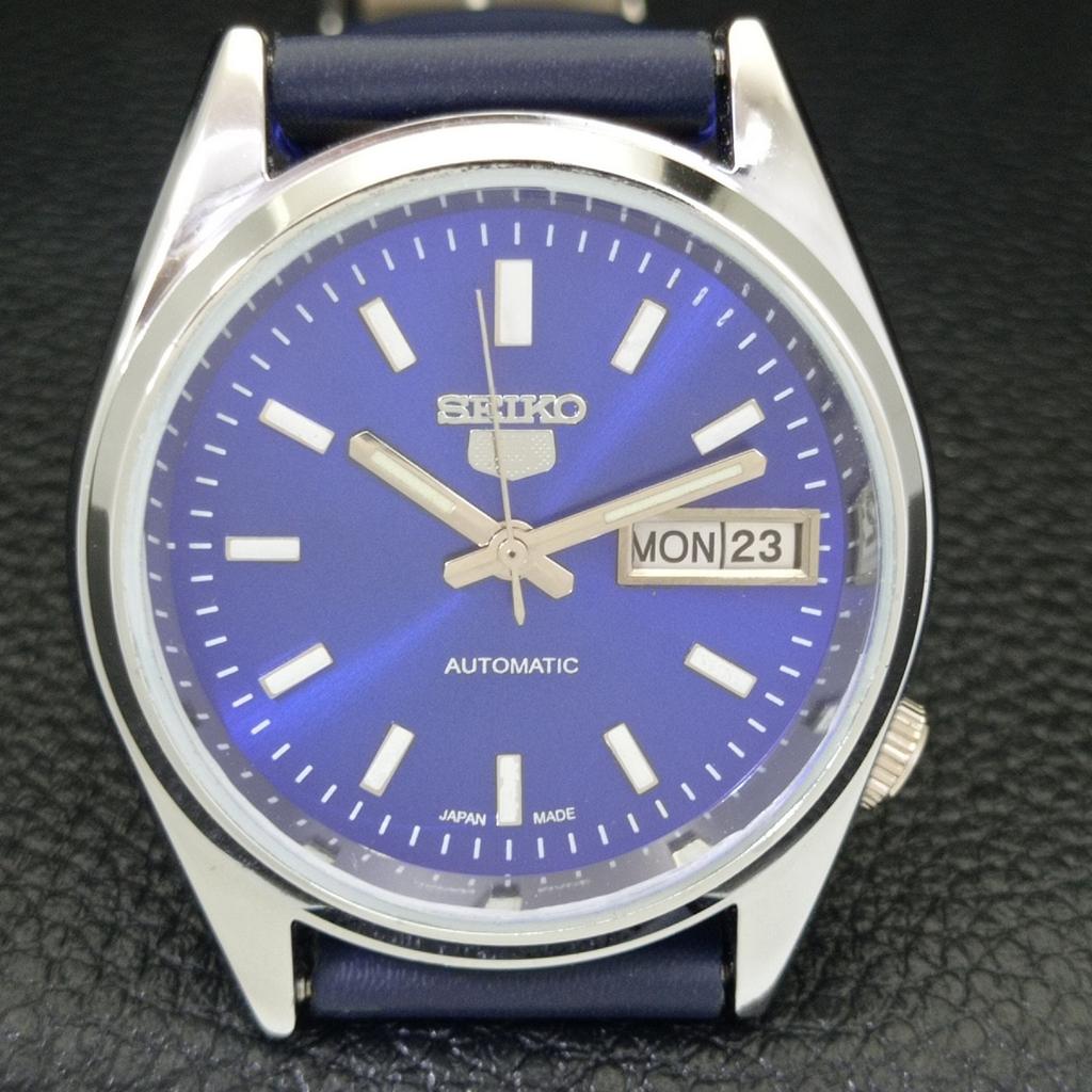 AUTOMATIC VINTAGE SEIKO 5 REFURBISHED JAPAN MENS BLUE COLOR DIAL WATCH a440576-9 Sk-a440576-1