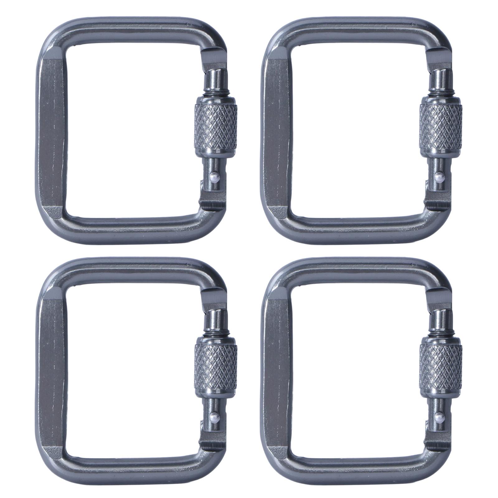 

Locking Carabiner Aluminum Alloy Carabiner Safety Buckle Keychain Hook Square Carabiner Hiking Clip with Screw Locking