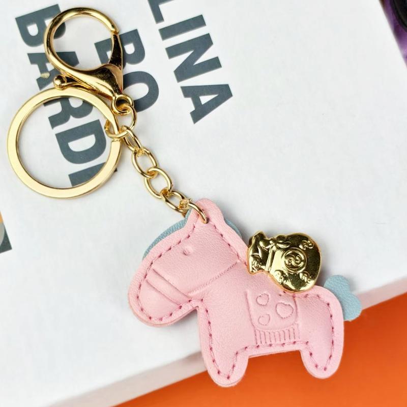 Money Soon In the New Year, Leather Bag Pendant, Cartoon Pony Keychain Pendant, Couple Love Pony Accessories