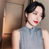 S925 Silver Needle Geometric Crystal Long Earrings – Elegant Korean Style for Women