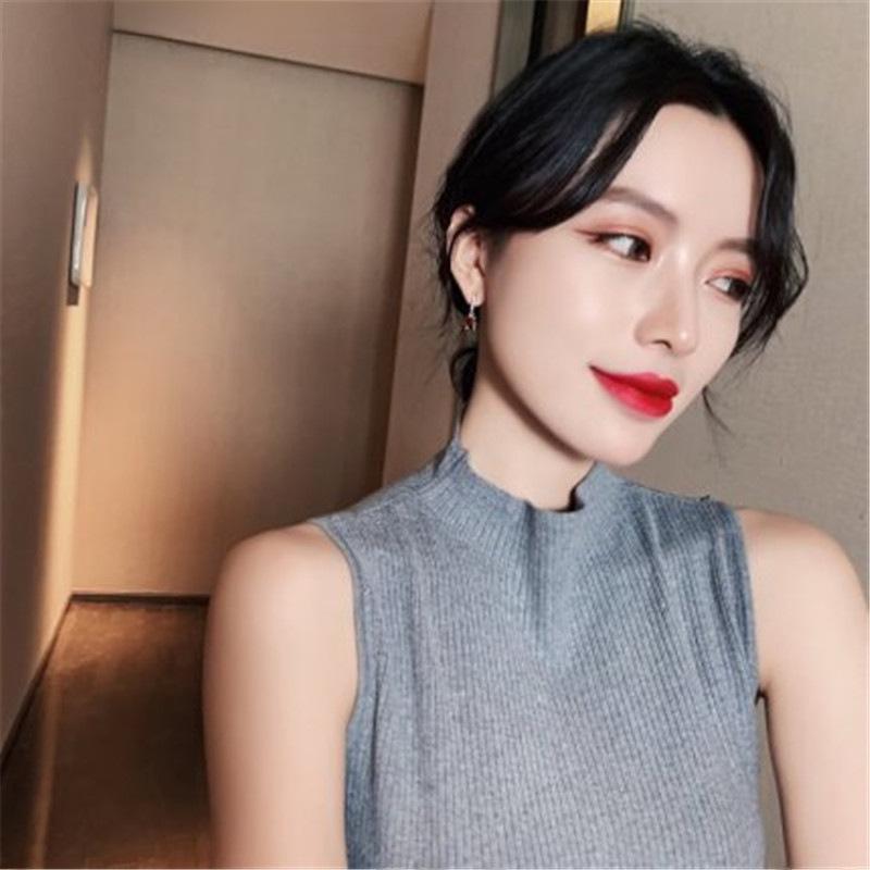 S925 Silver Needle Geometric Crystal Long Earrings – Elegant Korean Style for Women