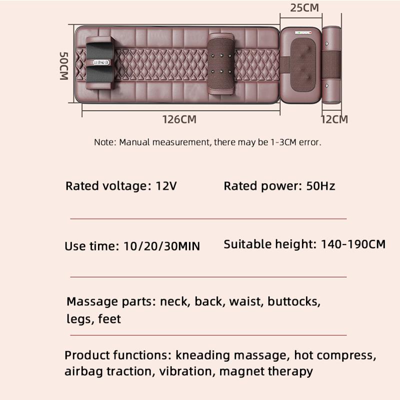 Massage Mattress Full Body Massager Multifunctional Electric Massage Mat Vibration Heating Infrared For Neck Back Foot Lumbar Airbag Traction