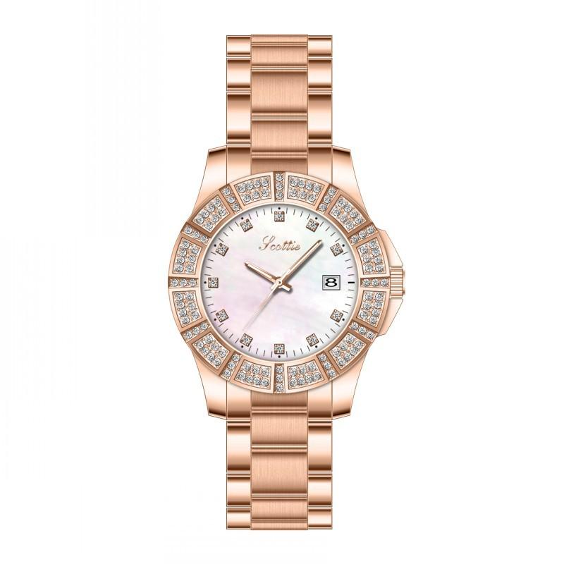 Personalized Stainless Steel Strap Calendar Diamond Women'S Watch Fashion Watch Femininity Light Luxury
