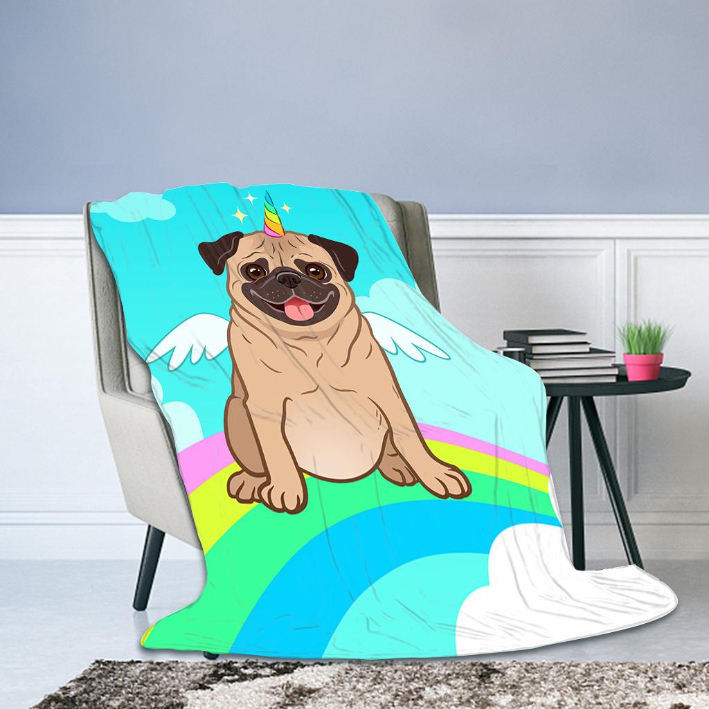 pug unicorn blanket