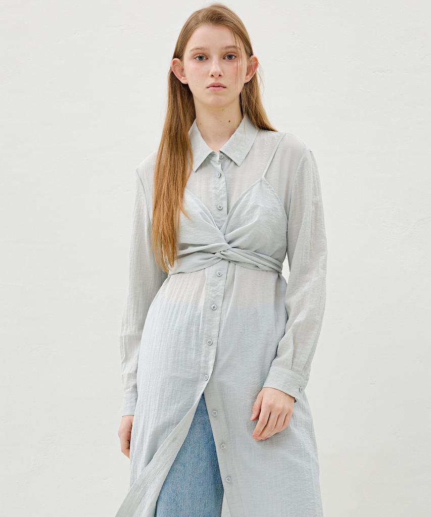 Ollibeudeollibeu Bustier Layered Shirt Dress Oe6Mo3030