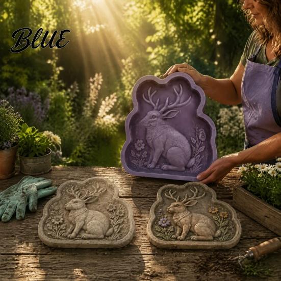 Artistic Patio Entrance Casting Garden Stone Mold Legends Stepping Accents Woodland Silicone Reusable Molds Animal