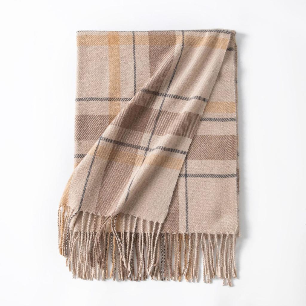 Plaid Scarf Women's Winter High-end Sense New Autumn and Winter Thickened Versatile Atmosphere Warm Scarf