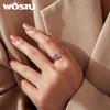 WOSTU S925 Silver Panther Leopard Ring for Women Elegant Big Cat Animal Adjustable Rings With Green Crystal Eyes Statement Gift