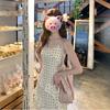 Summer women's new suspender polka dot dress, a complete set of Korean ootd wear and a long dress by the sea
