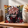 My Hero Academia Bakugou  Pillow Covers Cartoon Sofa Decorative Home Double-sided Printing Short Plush Cute Cushion Cover