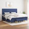 Exclusive House - Slatted Bed Base with Mattress Blue 200x200 Cm Fabric
