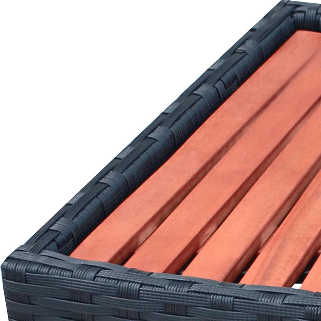 vidaXL Spa-Einstiegsstufe Poly Rattan 92×45×25 cm Schwarz