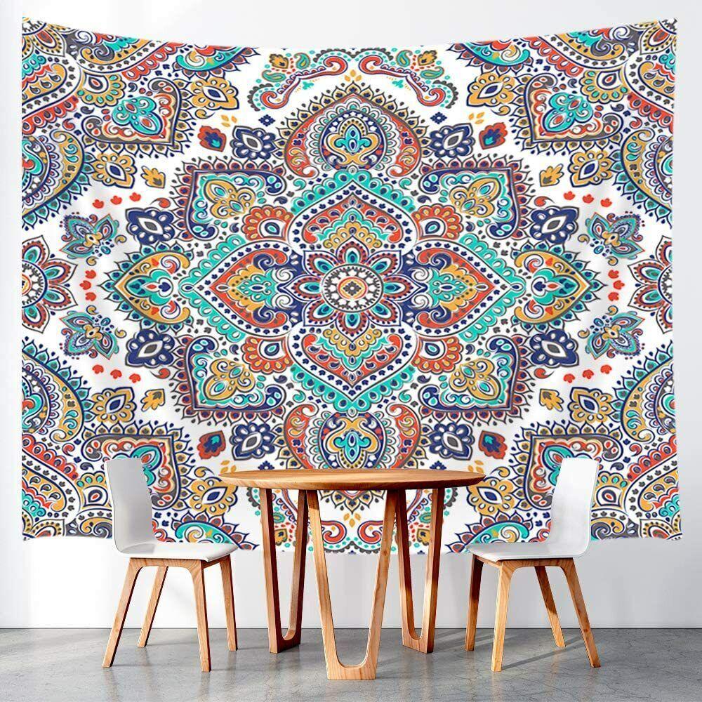 Индийский мандальский гобелен 75x100 чёрный