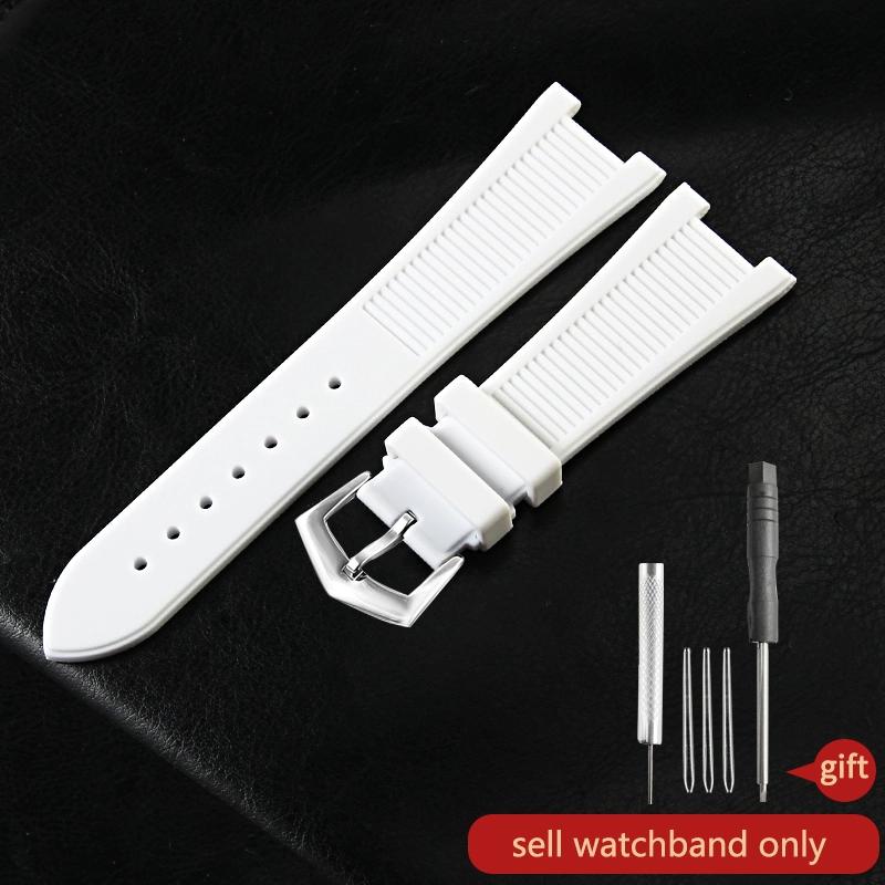 Para Patek Philippe Sport Elegante Serie Nautilus 5711/5712/5980 Correa de Reloj de Silicona Impermeable para Hombre 25x13mm