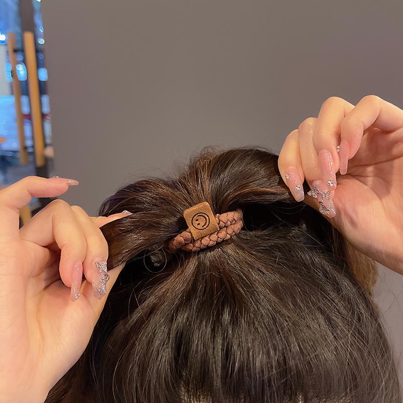 Minimalist Twist Hair Ropes Set Soft High Elastic Hair Rings Casual Versatile Ponytail Hair Scrunchies