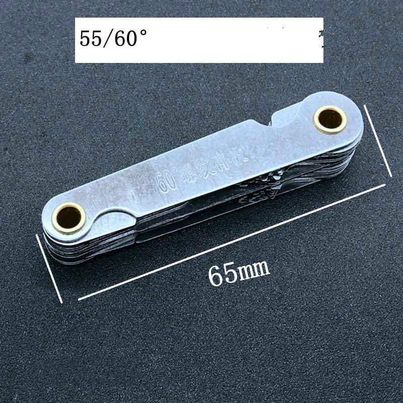 Useful 55/60 Degree Screw Thread Pitch Cutting Gauge Blades Gage Dual Head Measuring Tool