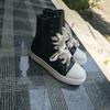 Fashion Women Black Sneakers 44 Chaussure Femme Women Sneakers Zipper Canvas Casual Shoes Woman Spring Ladies Shoe