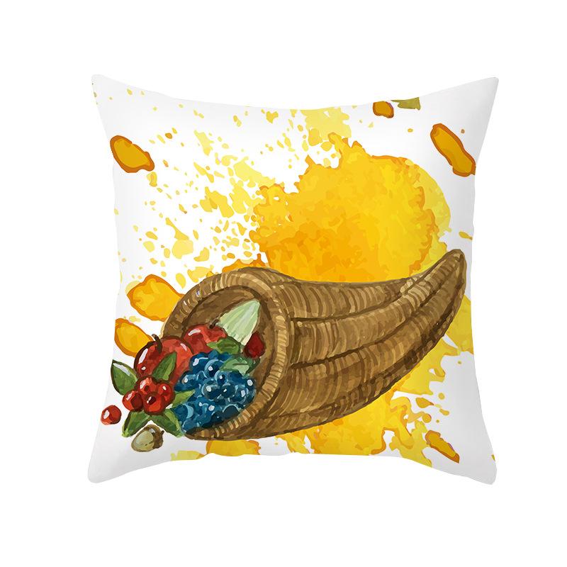 Thanksgiving Day Yellow Pumpkin Sunflower Digital printing short plush pillow covers for sofa office cushion cover home goods