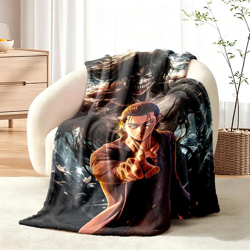 Attack on Titan blanket Flannel Blanket Soft Cozy Plush Throw for Sofa Bed Lightweight Home Decor