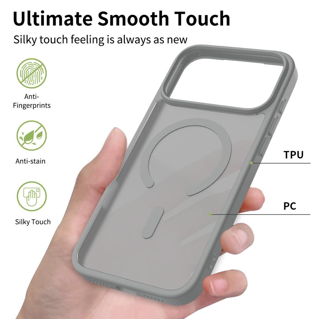 New Product for IPhone 17 Silver Shield Skin Magnetic Phone Case for Apple 16 Official Orange Logo Protective Cover