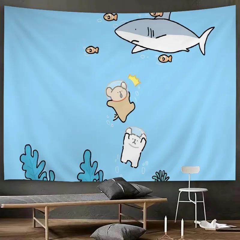 

Украшение стены дома Гобелен Мультяшные линии Щенок Художественный фон Офис Гостиная Гобелен 100x75cm