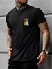 Mens Casual Crown AK Printed TShirt  Crew Neck Short Sleeve Versatile and Machine Washable