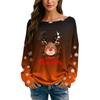 Womens  Fall Sweaters Long Sleeve Print Tops Pullover Sweaters Loose Dressy Casual Basic Clothes
