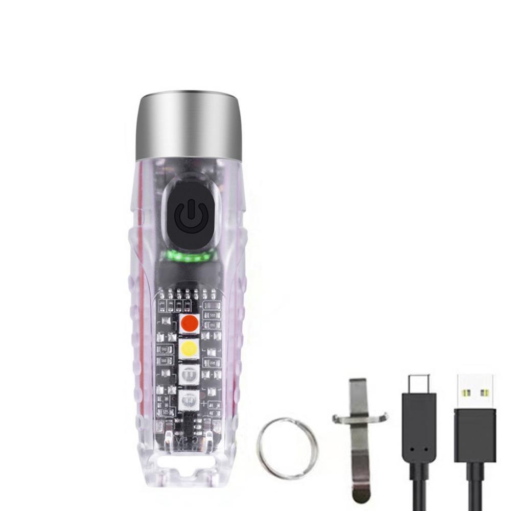 Super Bright Mini Keychain Flashlight 11 Modes High Power Portable Pocket Flashlight USB-C Rechargeable Multifunctional